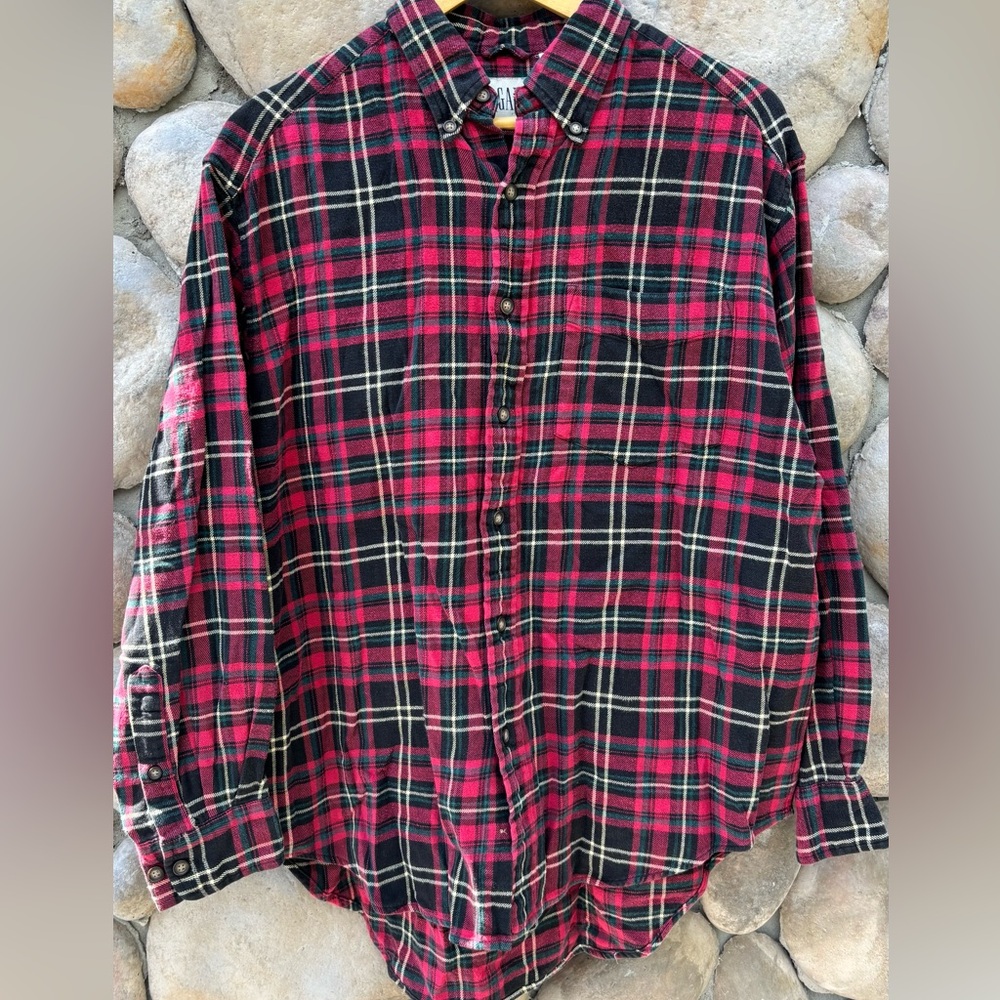 GAP Red Plaid Button-Down Flannel Shirt